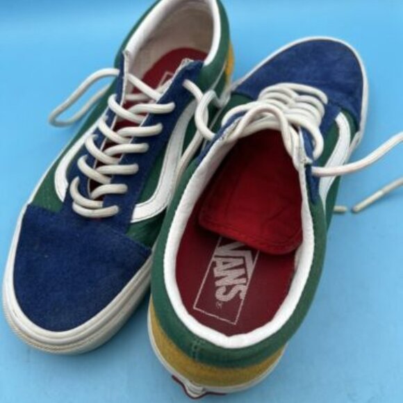 VANS Other - Vans Off The Wall Lace Up Shoes Men Size 6 Skateboard Red Blue Green Multi